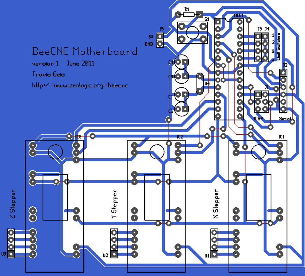 BeeCNC Motherboard PCB v1