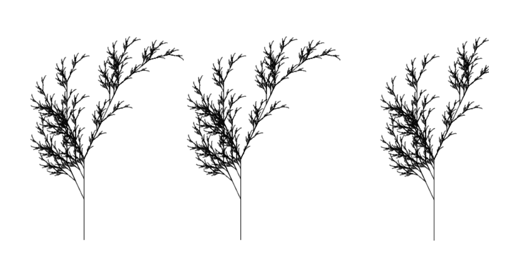 Three fractal trees
